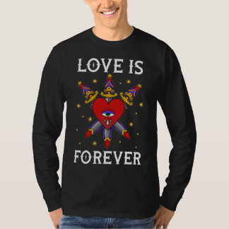 Camiseta tatuaje neo tradicional love is forever