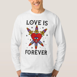 Camiseta tatuaje neo tradicional love is forever