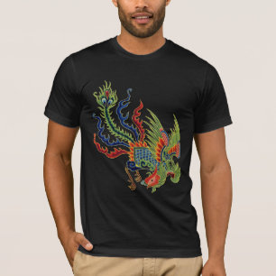 Camiseta Tatuaje rico chino del pavo real
