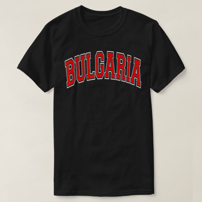 Camiseta Tatuaje rojo de estilo varsity de Bulgaria (Diseño del anverso)