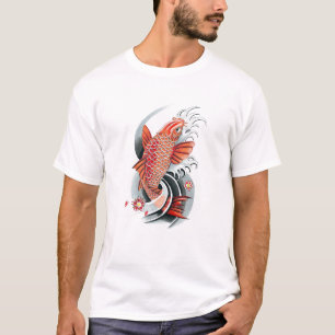 Camiseta Tatuaje rojo japonés oriental fresco de los