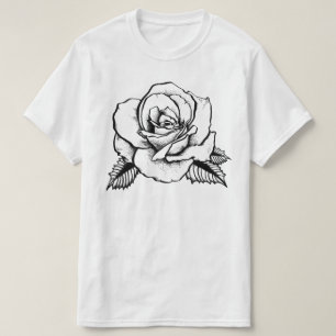 Camiseta tatuaje rosa
