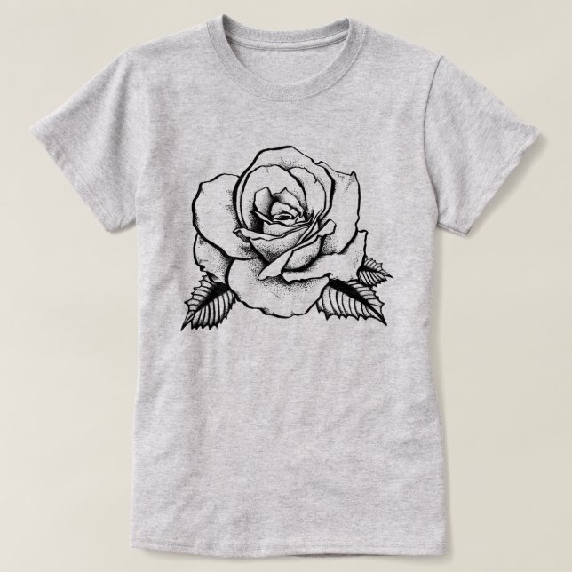 Camiseta tatuaje rosa (Diseño del anverso)