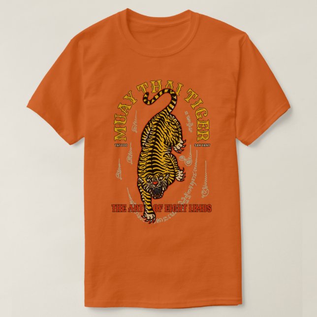 Camiseta Tatuaje tailandés del tigre antiguo (Diseño del anverso)