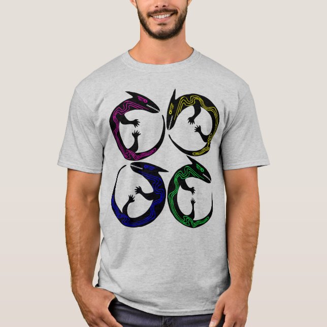 Camiseta Tatuaje tribal aborigen etnográfico Pagan Lizard (Anverso)