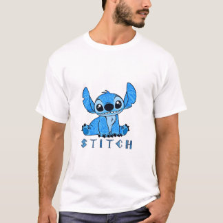 Camiseta Tatuaje Tribal Alien Azul - Stitch Polinesio Lindo