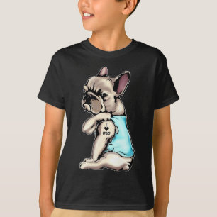Camiseta Tatuajes de Bulldog francés que amo a papá sentand