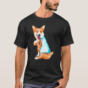 Camiseta Tatuajes de Corgi Amo Papá Sentado Día del Padre