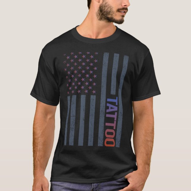 Camiseta Tatuajes de la bandera estadounidense (Anverso)
