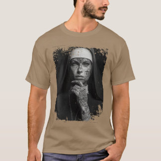 Camiseta Tatuajes de monjas góticas para mujeres Horror ocu