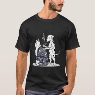 Camiseta Tatuando gato dálmata Artista de tatuajes divertid