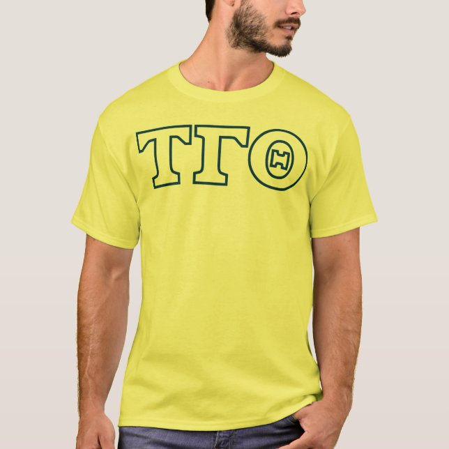 Camiseta Tau Gamma Theta Letters T-Shirt - Esquema azul (Anverso)