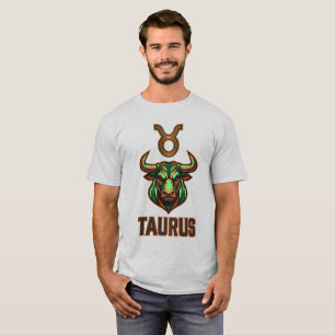 Camiseta Tauro Signo Zodiac Mascota Verde Moderna de Esport
