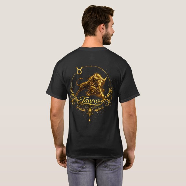 Camiseta Tauro Signo zodiacal único, signo estelar  (Reverso completo)