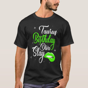 Camiseta Taurus April Queen May Chica Lip Print Birday Div