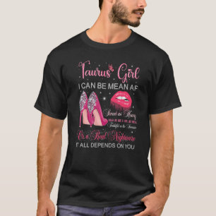 Camiseta Taurus Chica Cumpleaños Tallos Altos Tallos De Per