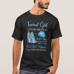 Camiseta Taurus Chica Cumpleaños Tallos Altos Tallos De Per