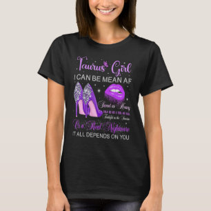 Camiseta Taurus Chica Cumpleaños Tallos Altos Tallos De Per