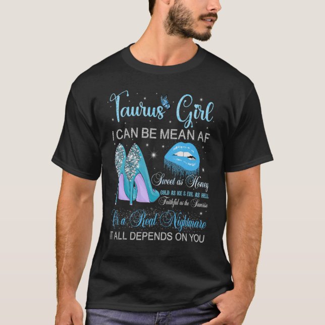 Camiseta Taurus Chica Cumpleaños Tallos Altos Tallos De Per (Anverso)