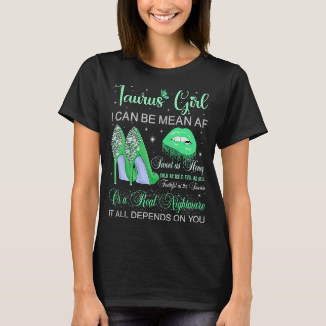 Camiseta Taurus Chica Cumpleaños Tos Altos Lips De Perforac (Anverso)