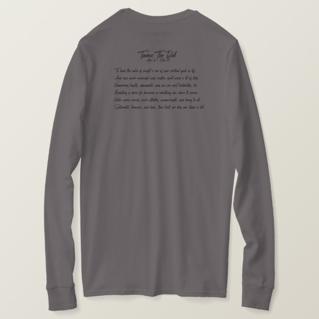 Camiseta Taurus Long-Sleeve (Reverso del diseño)