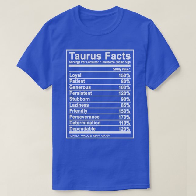 Camiseta Taurus Taurus taurus hechos (Diseño del anverso)