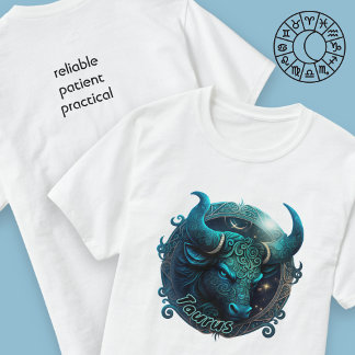 Camiseta Taurus Verde azulado y color de agua negro Zodiac 