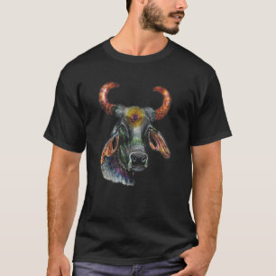 Camiseta Taurus Zodiac Cumpleaños Cow Bull Floral Farmer Bi