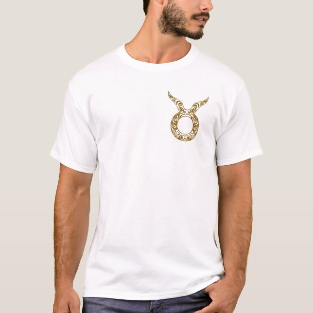 Camiseta Taurus Zodiac - Oro tribal (Anverso)
