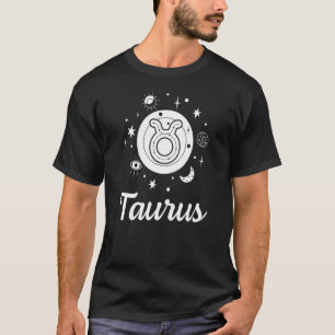 Camiseta Taurus Zodiac Rótulo Astrología Estrella de la Lun
