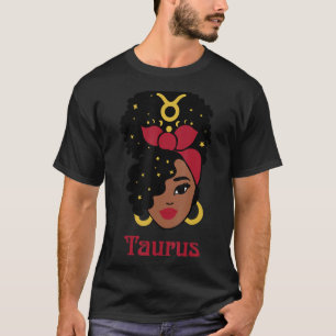 Camiseta Taurus Zodiac Rótulo Horoscopio África Negra Améri