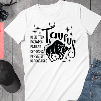 Camiseta Taurus Zodiac Rótulo Rasgos de personalidad del ho