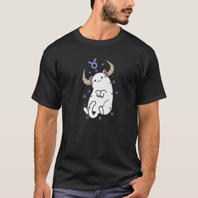 Camiseta Taurus Zodiac Sign as a Cat Horoscope (Anverso)