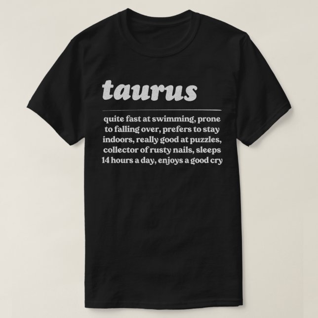 Camiseta Taurus ZodiacDiseño de regalo humorístico (Diseño del anverso)