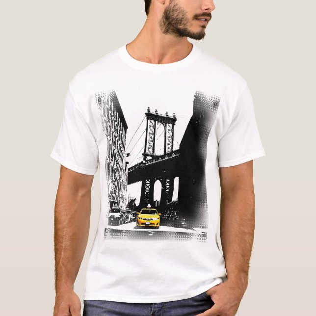 Camiseta Taxi amarillo de Nueva York Nyc arte pop moderno (Anverso)