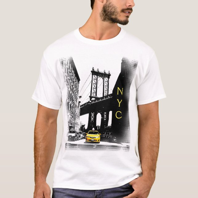 Camiseta Taxi Amarillo Nueva York Nyc Arte Pop Moderno (Anverso)