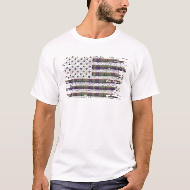 Camiseta Taylor American Flag Scottish Clan Tartán (Anverso)