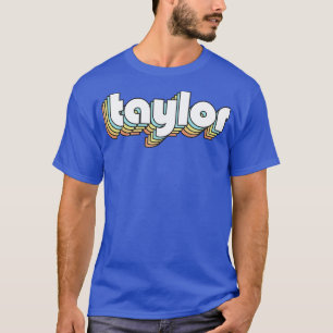 Camiseta Taylor Retro estilo de tipografía arcoiris falso