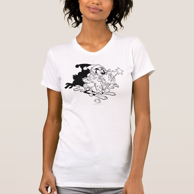 Camiseta TAZ™ comiendo árbol de Navidad (Anverso)
