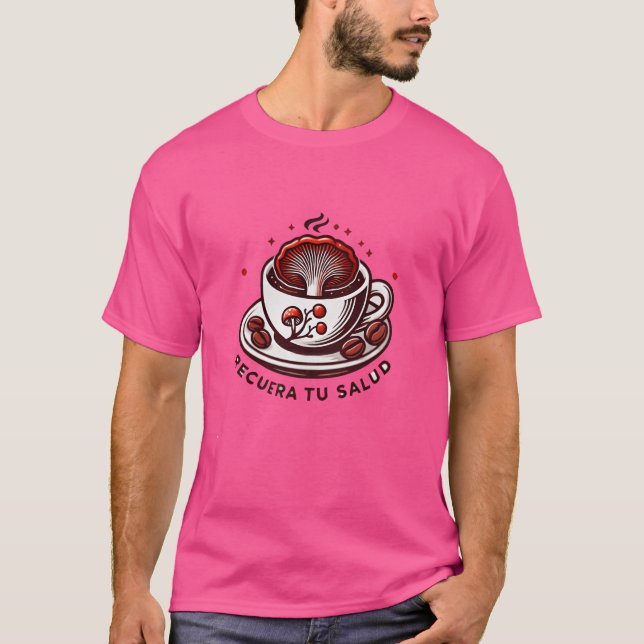 Camiseta Taza de Caf con Ganoderma retro (Anverso)
