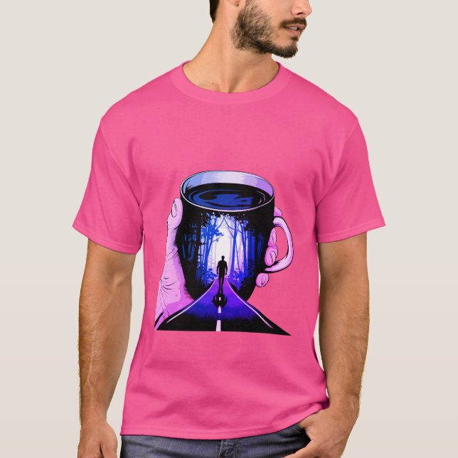 Camiseta taza de café artística (Anverso)