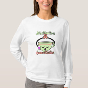 Camiseta Taza De Café Bonita Meditación Concentración Kawai