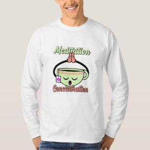 Camiseta Taza De Café Bonita Meditación Concentración Kawai