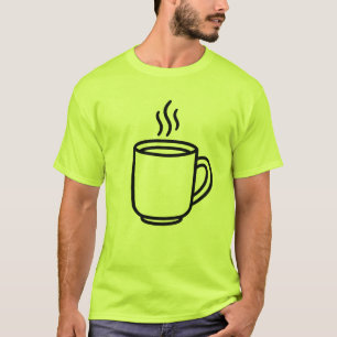 Camiseta Taza de café caliente Arte minimalista línea Amant