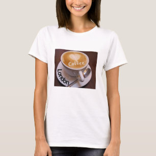 Camiseta Taza de Café Cappuccino Corazón Amor Lond