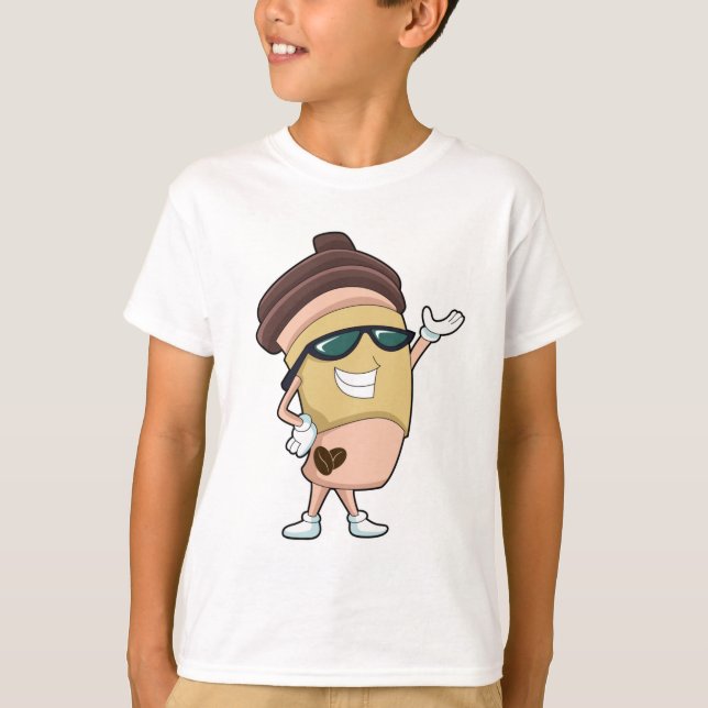 Camiseta Taza de café con gafas de sol (Anverso)