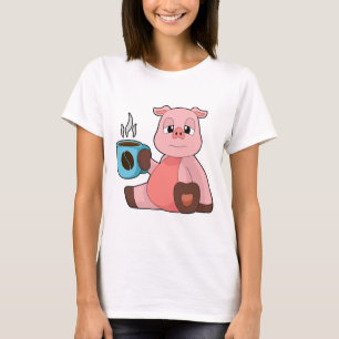 Camiseta Taza de café de cerdo