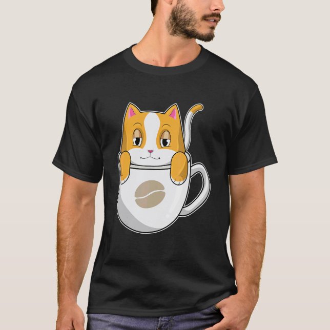 Camiseta Taza de café de gato (Anverso)
