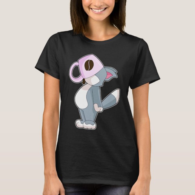 Camiseta Taza de café de gato (Anverso)