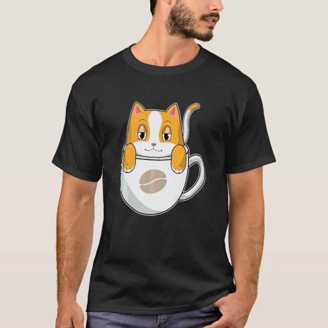 Camiseta Taza de café de gato (Anverso)
